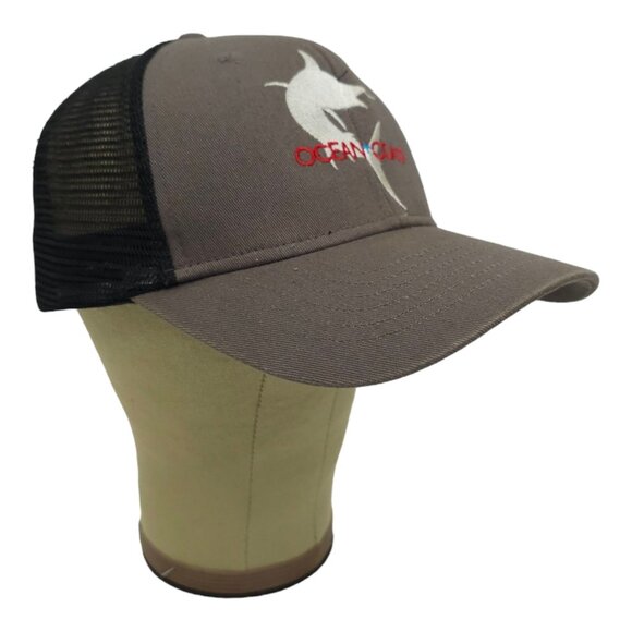 Ocean Coast Embroidered Marlin Mesh Snapback Cap Trucker Baseball Fishing Hat - Picture 3 of 13